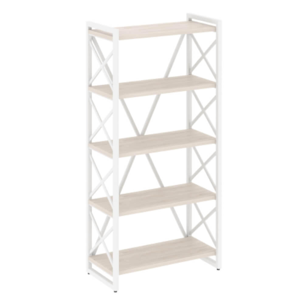 Стеллаж широкий 5 ур.на регулируемых опорах 800x400x1650 (Денвер Светлый/белый, 800x400x1650)