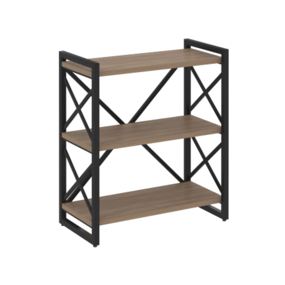 Стеллаж широкий 3 ур. на регулируемых опорах 800x400x910 (Дуб Аризона/чёрный, 800x400x910)