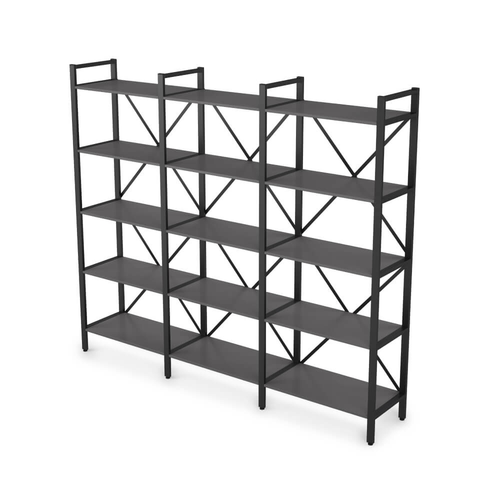 Стеллаж тройной 5 ур. 2320x400x2000 (Графит, 2320x400x2000)