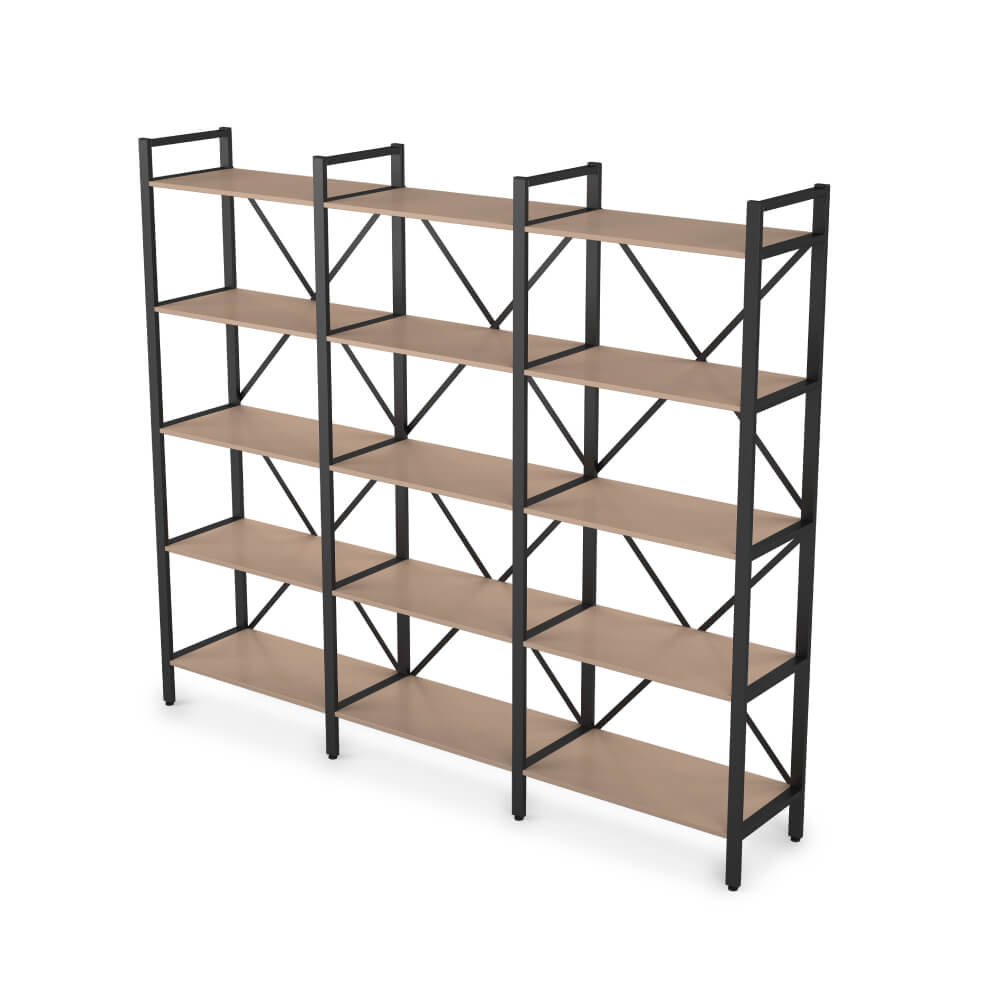 Стеллаж тройной 5 ур. 2320x400x2000 (Мокко, 2320x400x2000)