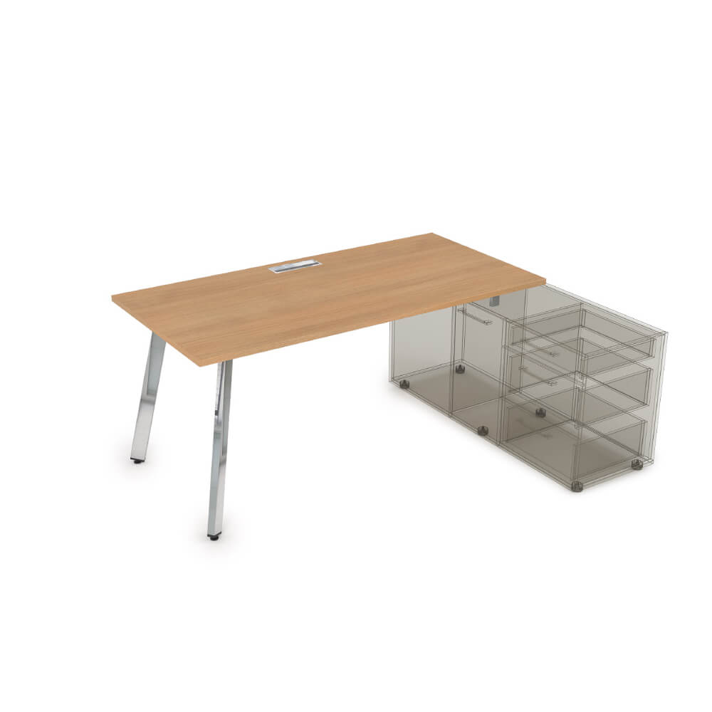 Стол с опорной тумбой на м/к 1600x700x750 (Romano/металл глянец, 1600x700x750)