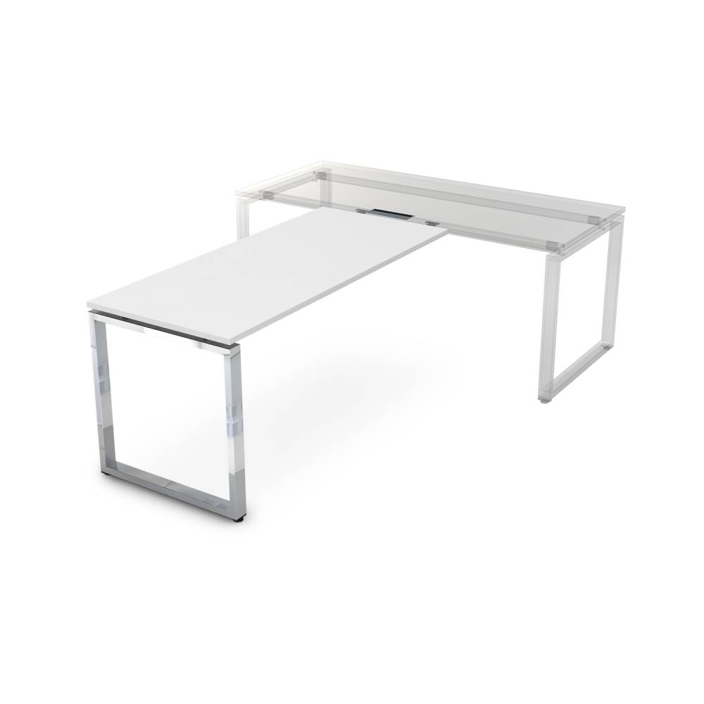 Брифинг-приставка на О-обр. м/к 1400x700x750 (Белый Премиум/металл глянец, 1400x700x750)