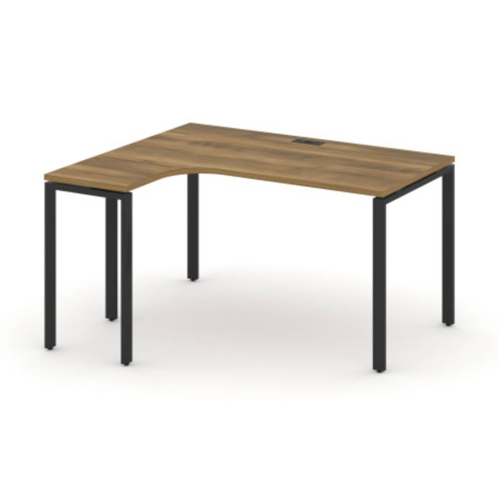 Стол эргономичный левый 1380x1180x750 (Сандал Янтарный/чёрный, 1380x1180x750)