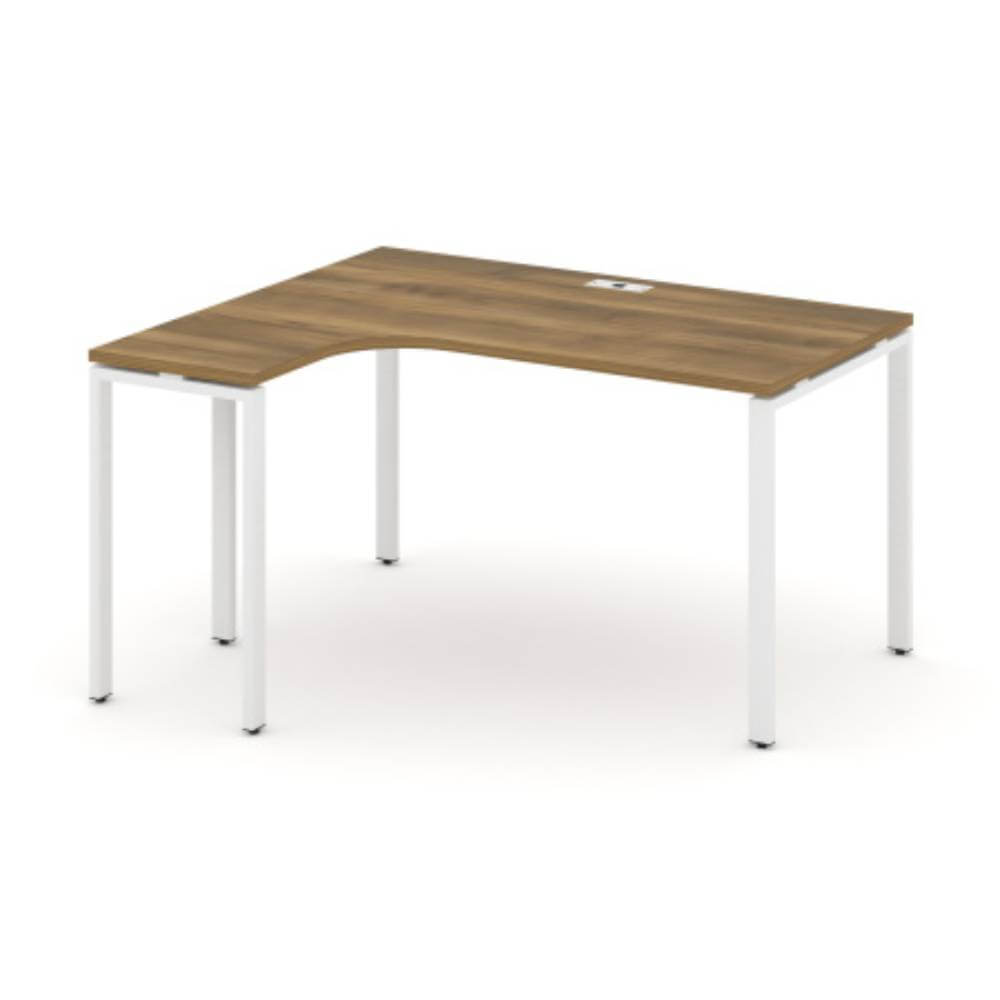 Стол эргономичный левый 1380x1180x750 (Сандал Янтарный/белый, 1380x1180x750)