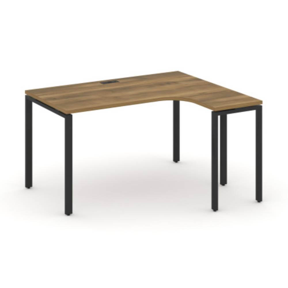 Стол эргономичный правый 1380x1180x750 (Сандал Янтарный/чёрный, 1380x1180x750)