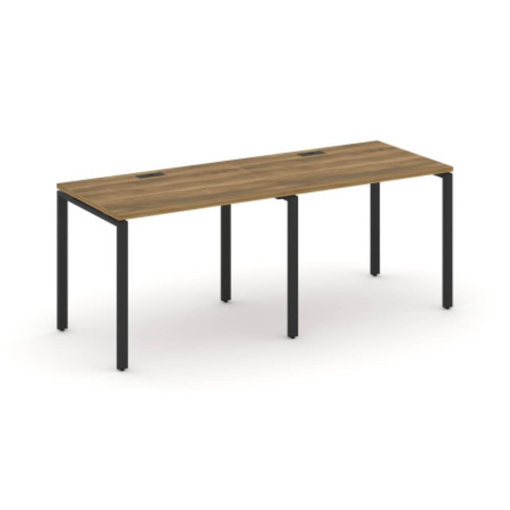 Бенч линейный на 2 рабочих места 1960x720x750 (Сандал Янтарный/чёрный, 1960x720x750)