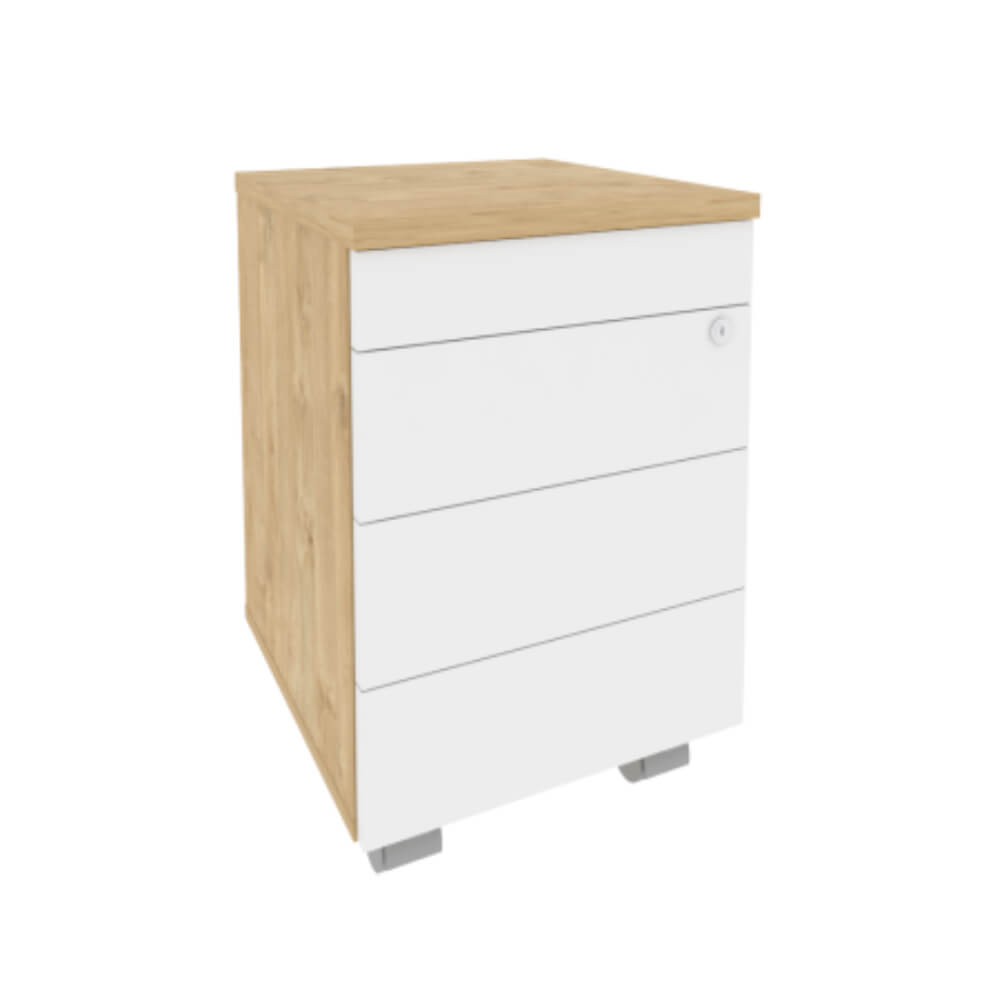 Тумба мобильная (TIP-ON) 432x460x633 (Тиквуд Светлый/Белый Бриллиант 432x460x633)