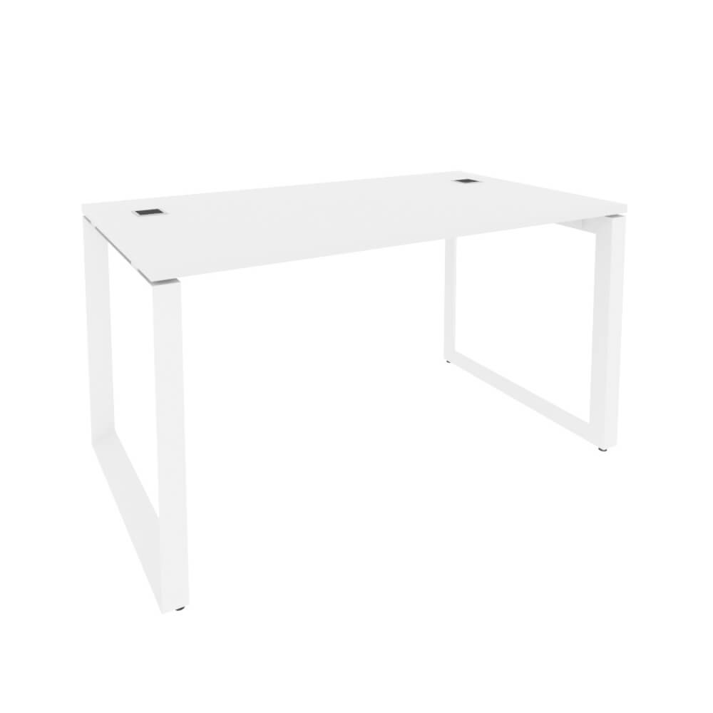 Стол руководителя на О-обр. м/к белый 1380x800x750 (Белый Бриллиант, 1380x800x750)