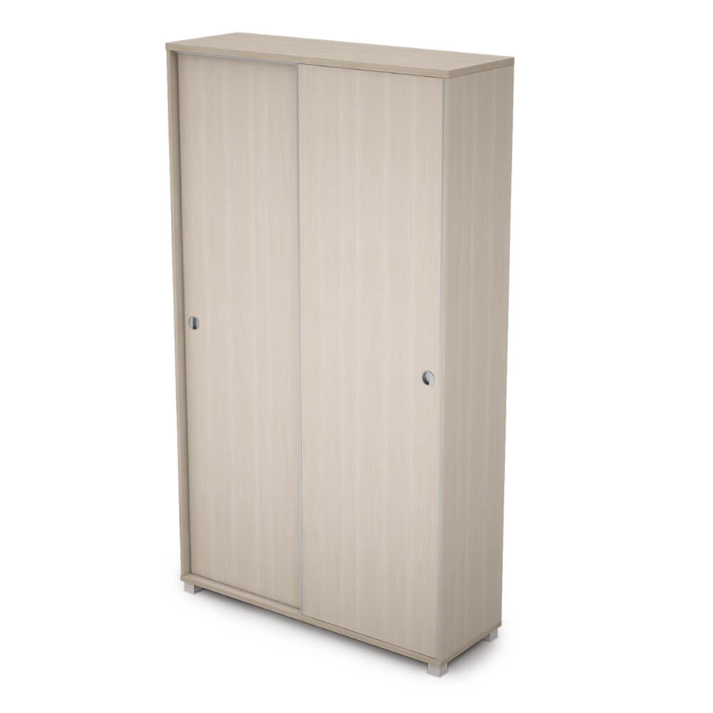 Шкаф-купе высокий с полками 5 ур. 1200x400x2116 (Шамони Светлый, 1200x400x2116, без замка)