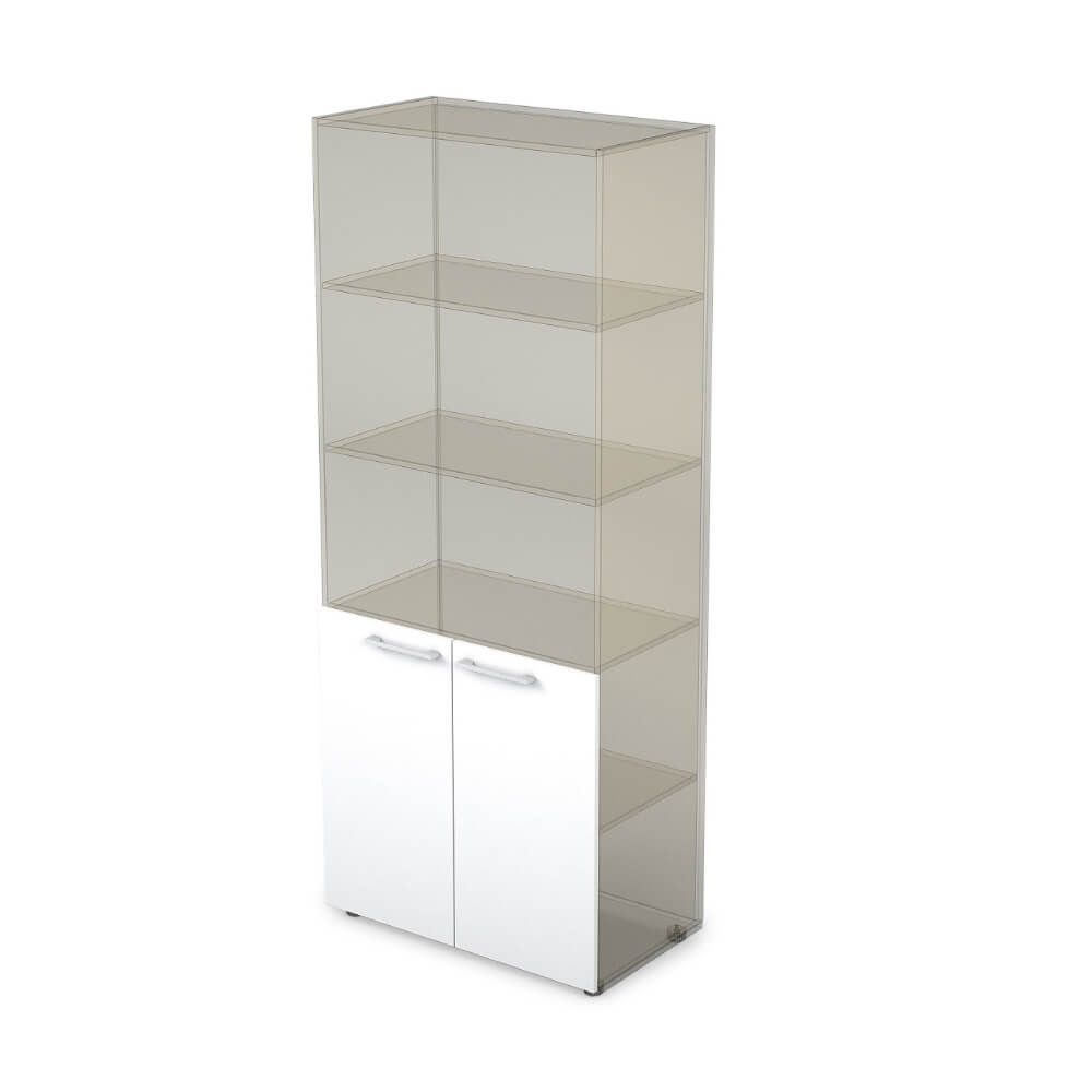 Двери ЛДСП низкие (комплект) (396x16X764)x2 (Белый Премиум, (396x16x764)x2)