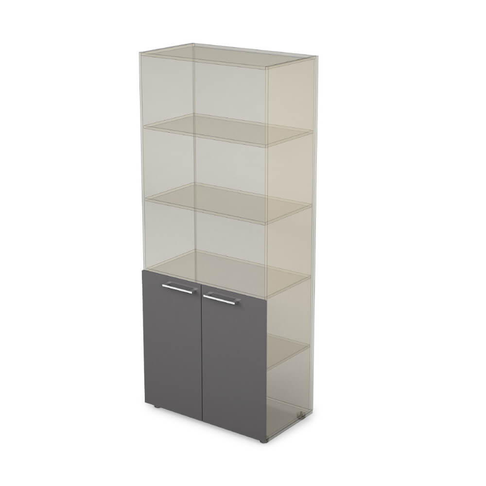 Двери ЛДСП низкие (комплект) (396x16X764)x2 (Графит, (396x16x764)x2)