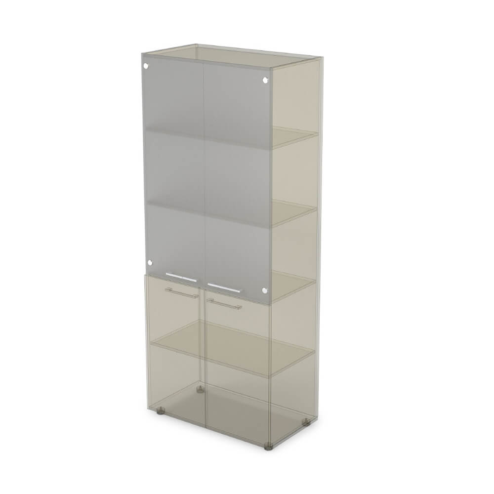 Двери стеклянные (комплект) (396x4x1148)x2 (белое матовое, (396x4x1148)x2)