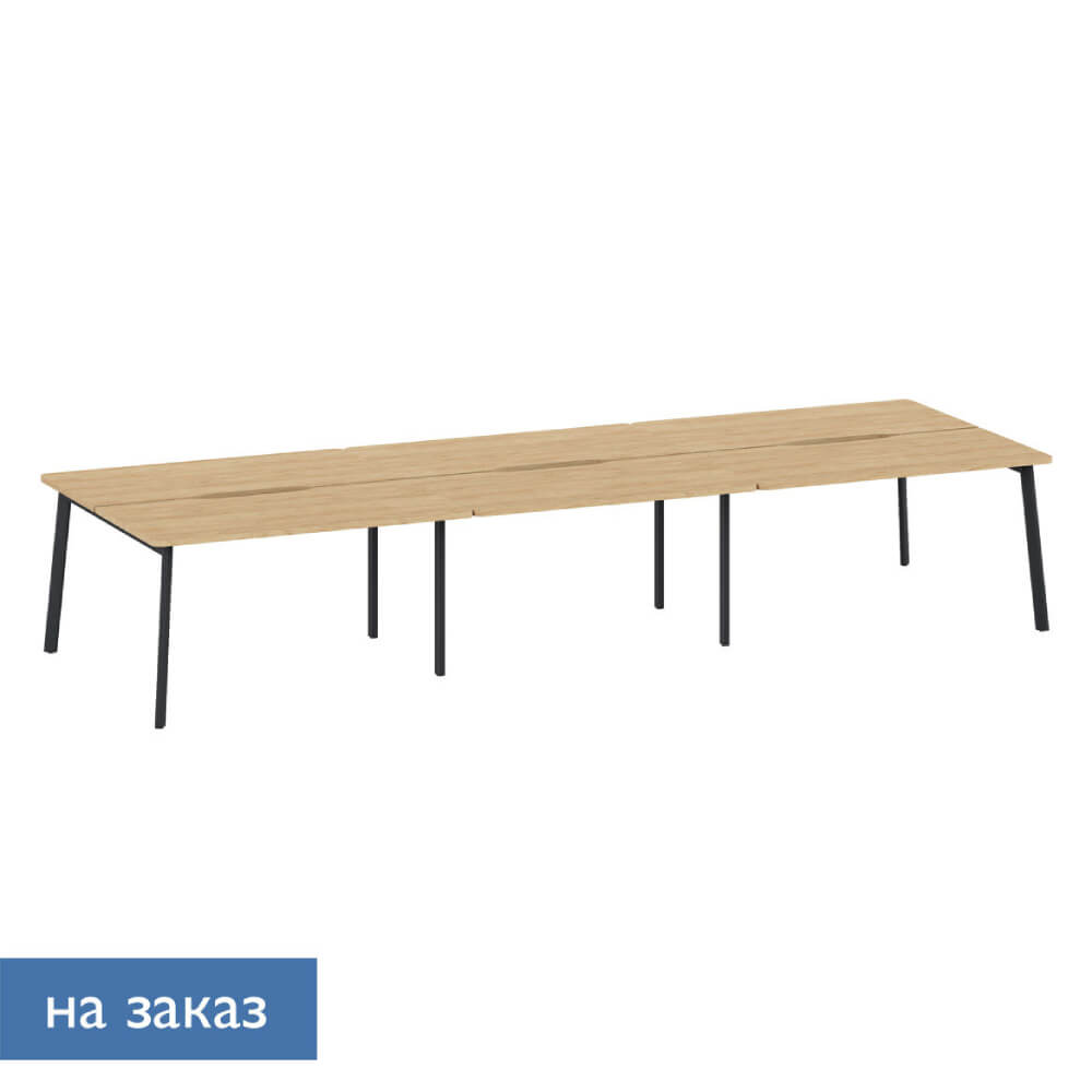 Бенч-система на 6 рабочих мест 4740x1410x750 (Гикори/Графит, 4740x1410x750)