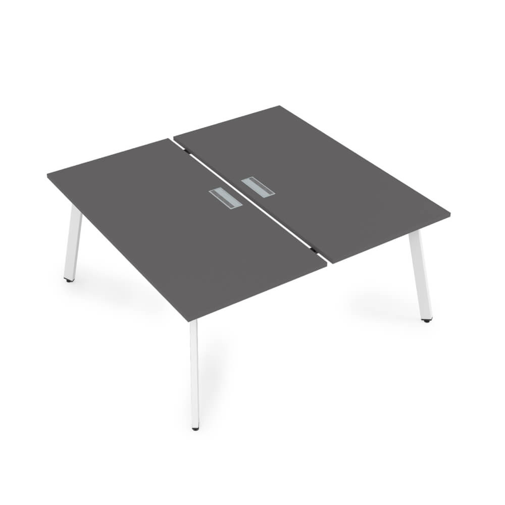 Стол системы БЕНЧ на 2 рабочих места 1800x1635x750 (Графит/белый, 1800x1635x750)