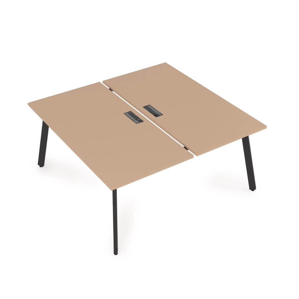Стол системы БЕНЧ на 2 рабочих места 1800x1635x750 (Мокко/чёрный, 1800x1635x750)