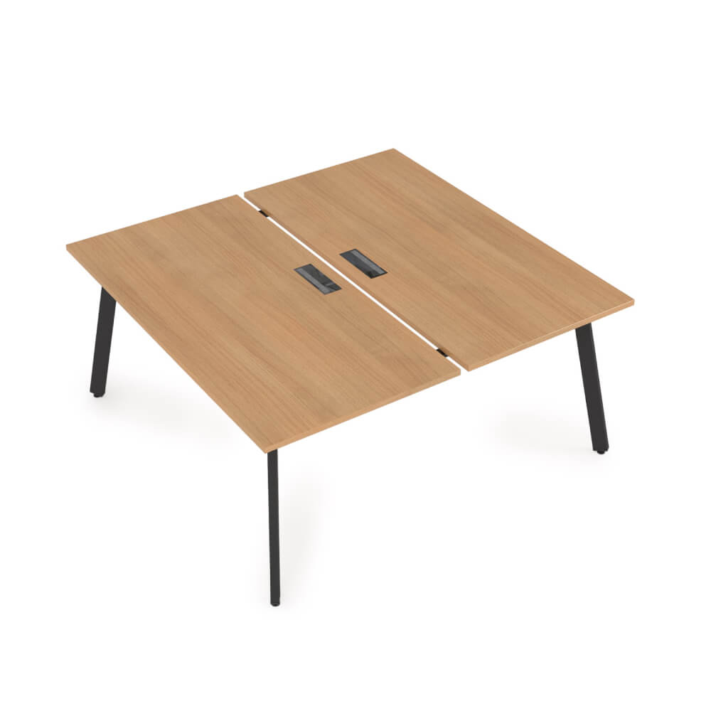 Стол системы БЕНЧ на 2 рабочих места 1800x1635x750 (Romano/чёрный, 1800x1635x750)