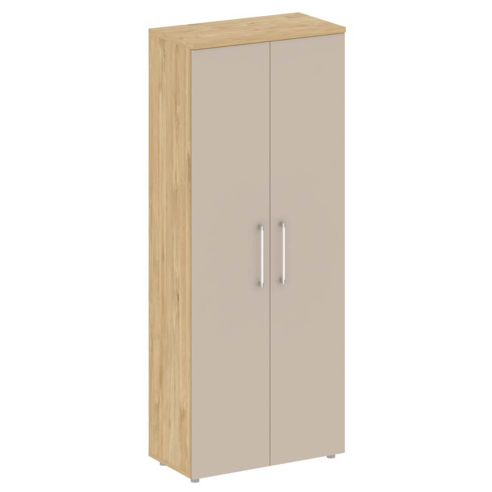 Шкаф высокий широкий 5 ур. с глухими дверьми 800x420x1977 (Тиквуд Светлый/Капучино, 800x420x1977)