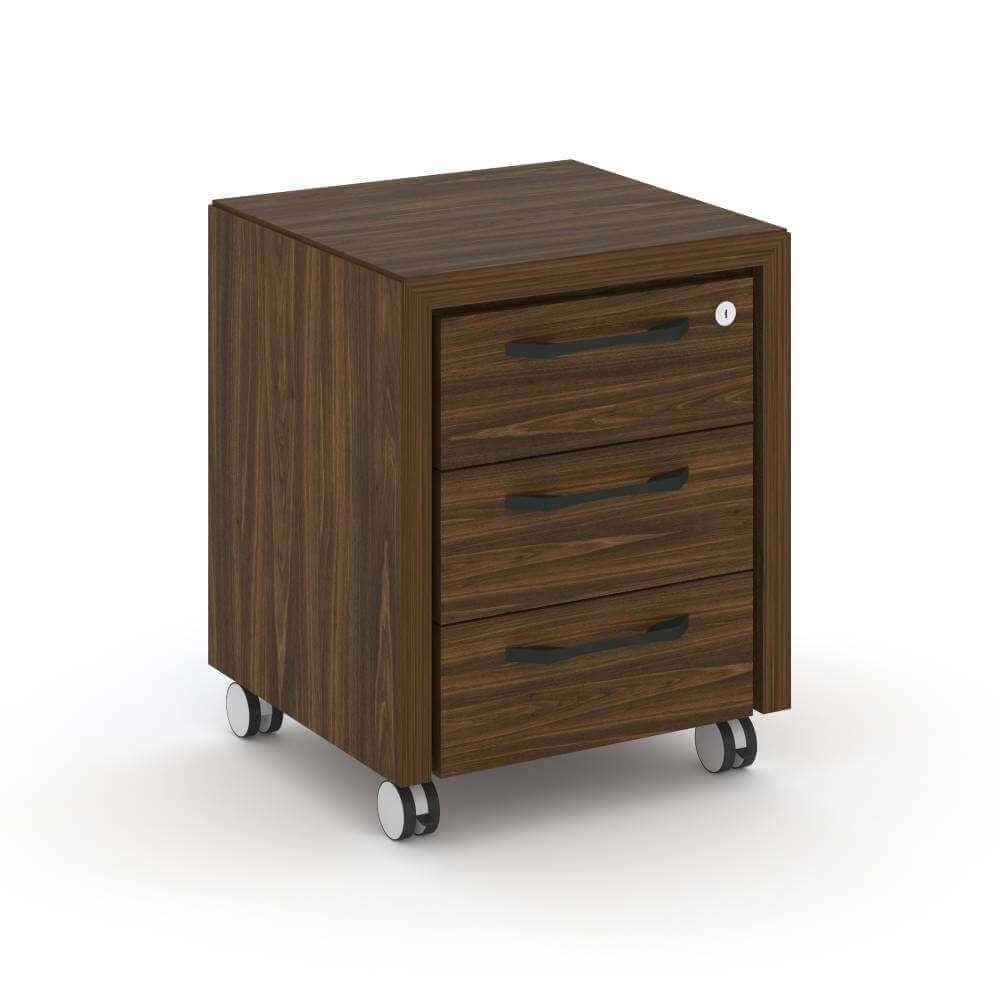 Тумба мобильная 3 ящика (с замком) 480x450x600 (Орех Лоренцо/Графит, 480x450x600)
