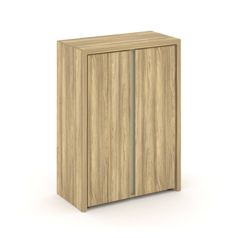 Шкаф средний закрытый 3 ур. 900x450x1231 (Гикори Песочный/Ваниль, 900x450x1231)