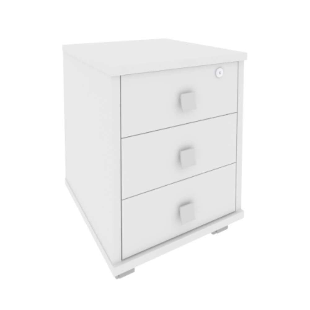 Тумба подкатная 3 ящ. с фолдингом 420x450x563 (Белый, 420x450x563)