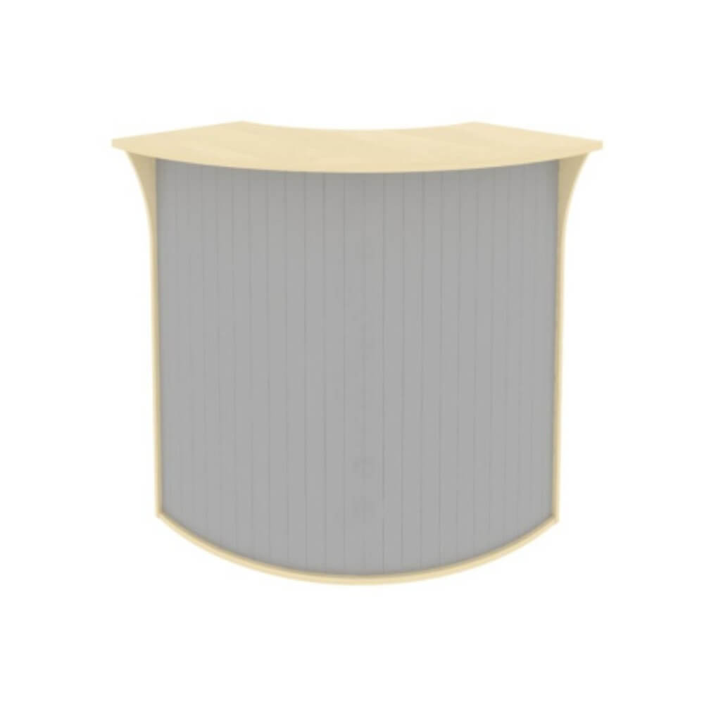 Стойка ресепшн угловая (радиусный элемент - ролета) 950x950x1150 (Клён, 950x950x1150)