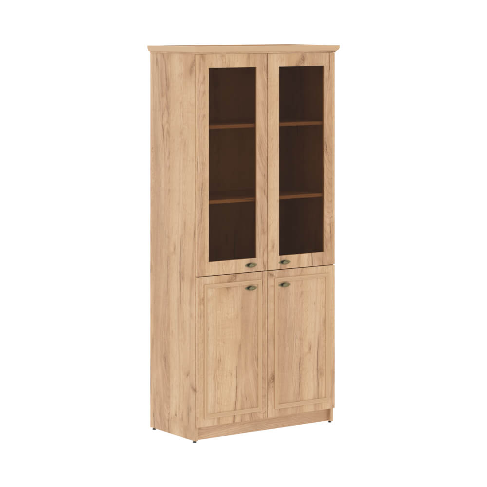 Шкаф-витрина 922x466x2023 (Дуб Бофорд, 922x466x2023, тонированная бронза)