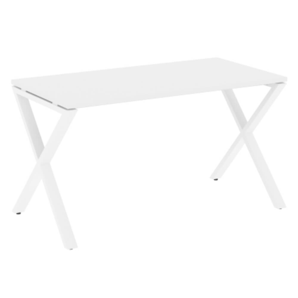 Стол рабочий (Х-образные опоры) 1380x720x750 (Белый Бриллиант/белый, 1380x720x750)