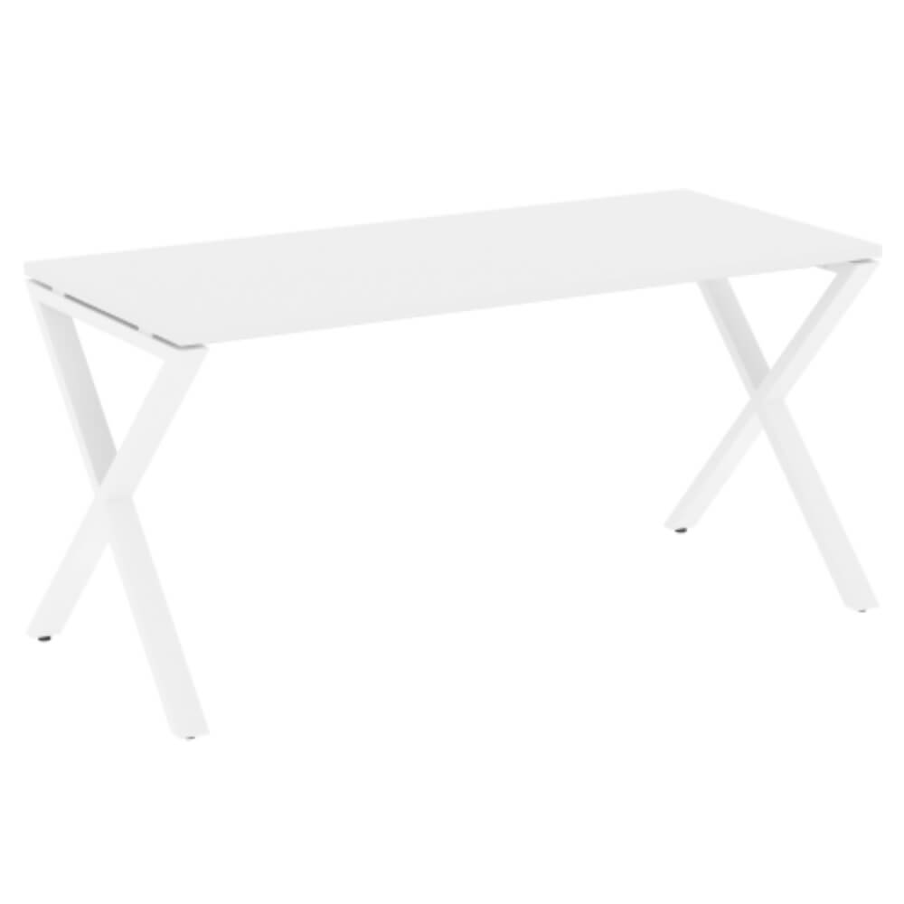 Стол рабочий (Х-образные опоры) 1580x720x750 (Белый Бриллиант/белый, 1580x720x750)