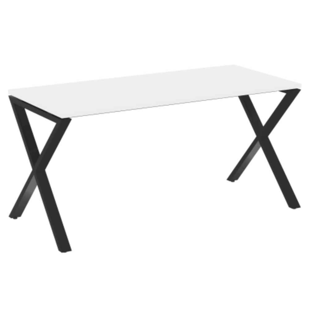 Стол рабочий (Х-образные опоры) 1580x720x750 (Белый Бриллиант/чёрный, 1580x720x750)