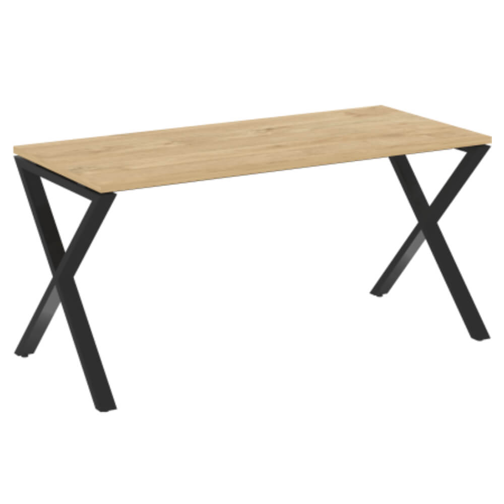 Стол рабочий (Х-образные опоры) 1580x720x750 (Тиквуд Светлый/чёрный, 1580x720x750)
