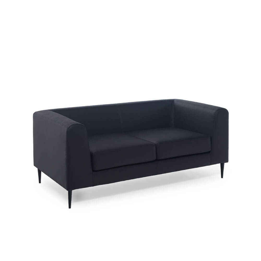 Диван двухместный EVA UP 2 кожа 1460x770x620 (Чёрный, 1460x770x620, кожа/чёрн.металл)