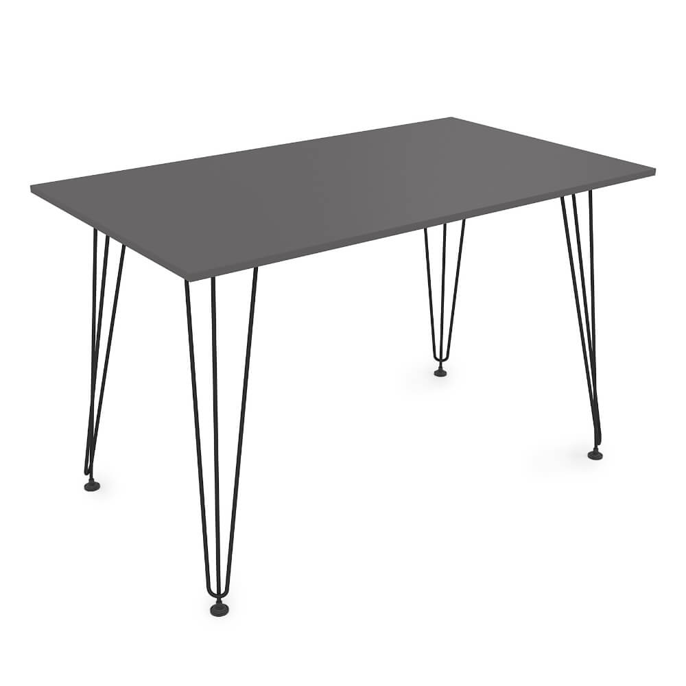 Стол обеденный прямоугольный DELTA 1200x600x731 (Graphit/чёрный, 1200x700x731)