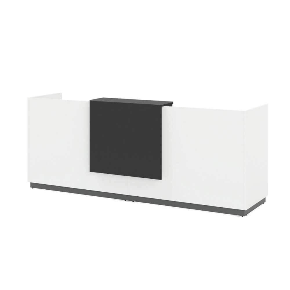 Стойка ресепшен 2810x710x1130 (дл. полка) (Белый/Графит, 2810x710x1130)