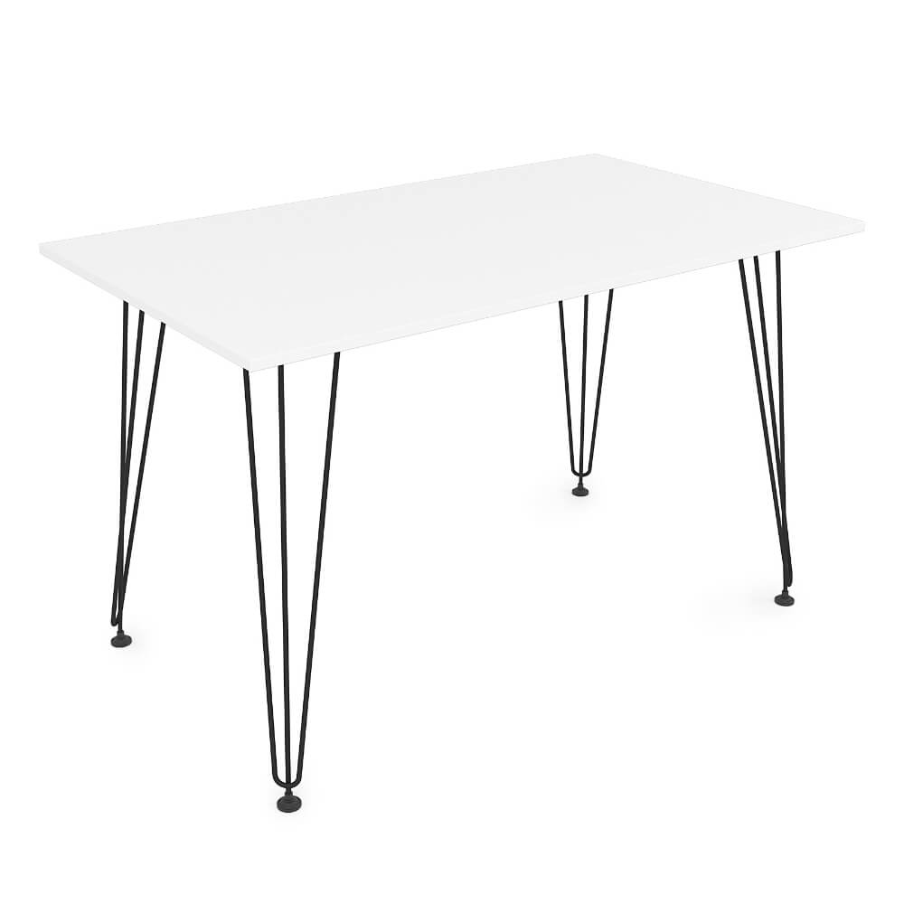 Стол обеденный прямоугольный DELTA 1200x600x731 (Белый/чёрный, 1200x700x731)