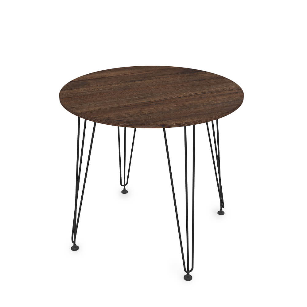 Стол обеденный круглый LIVADIA 800x800x731 (Брауни/чёрный, 800x800x731)