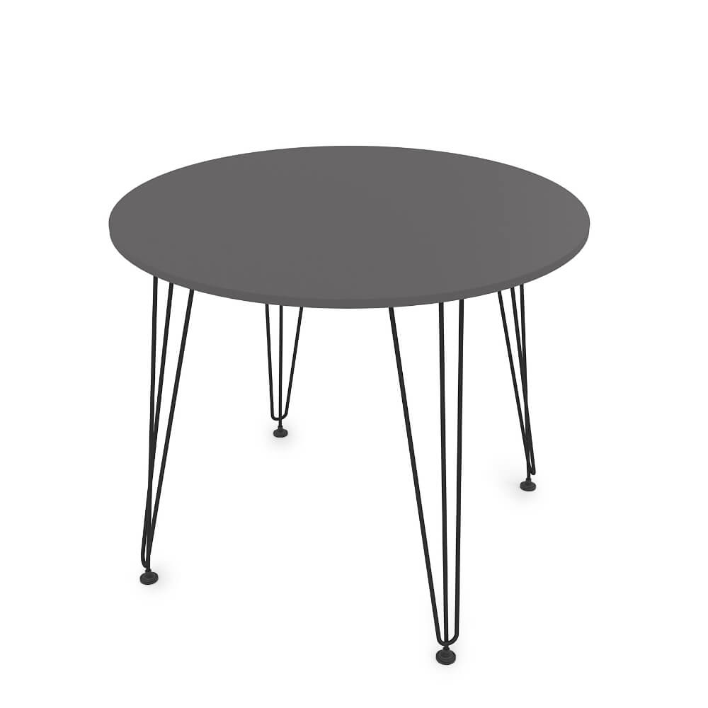 Стол обеденный круглый LIVADIA 900x900x731 (Graphit/чёрный, 900x900x731)