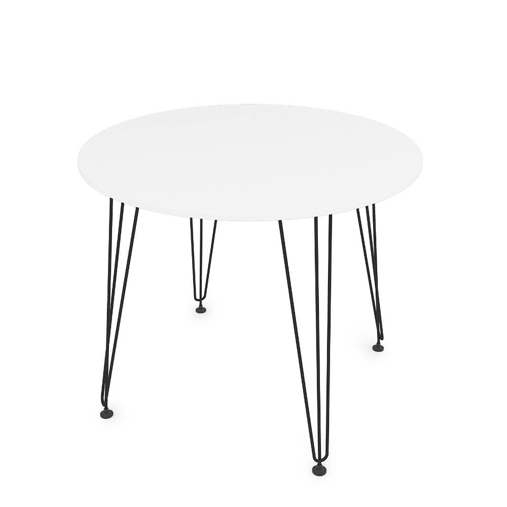 Стол обеденный круглый LIVADIA 900x900x731 (Белый/чёрный, 900x900x731)