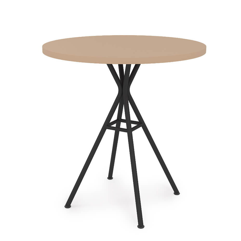 Стол обеденный круглый VERONA 700x700x740 (Mokko/чёрный, 700x700x740)