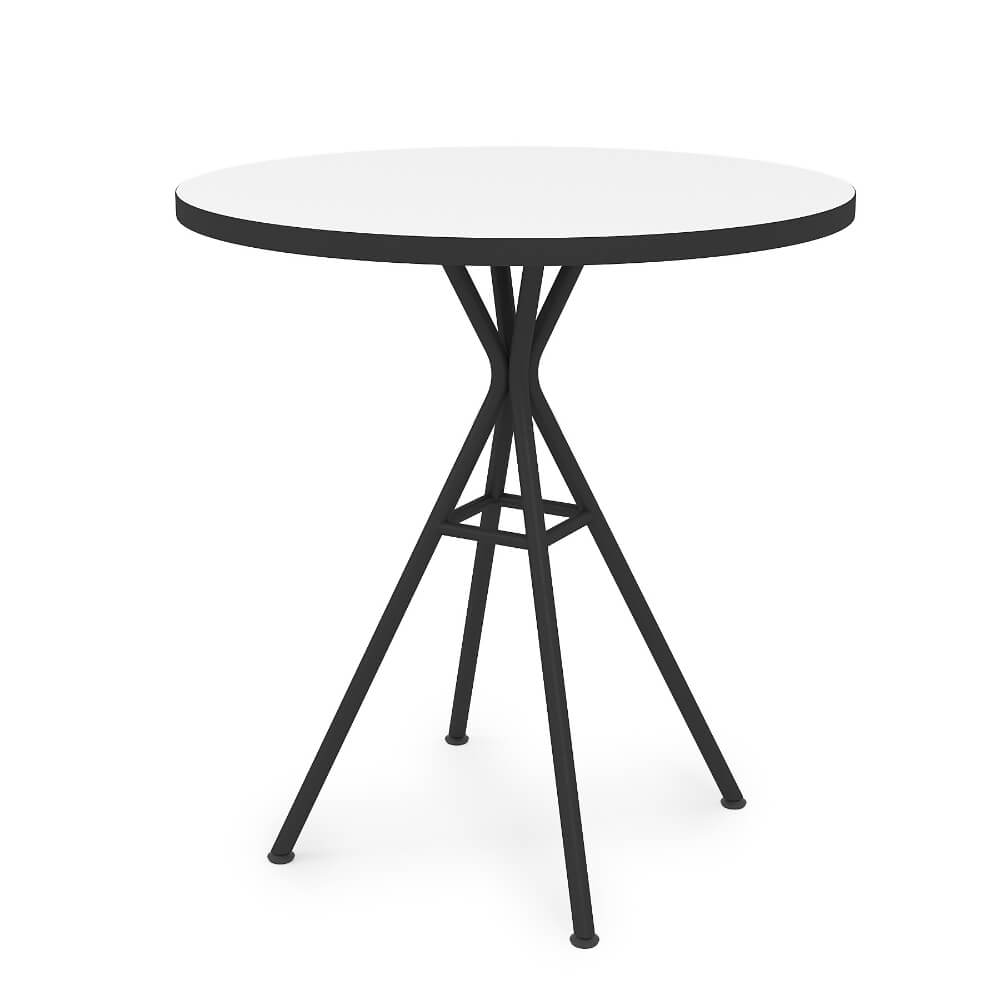 Стол обеденный круглый VERONA 700x700x740 (Белый/чёрный, 700x700x740)