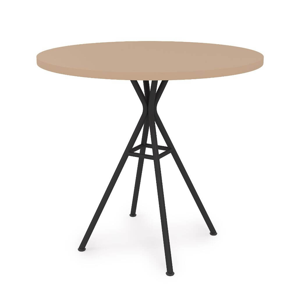 Стол обеденный круглый VERONA 800x800x740 (Mokko/чёрный, 800x800x740)
