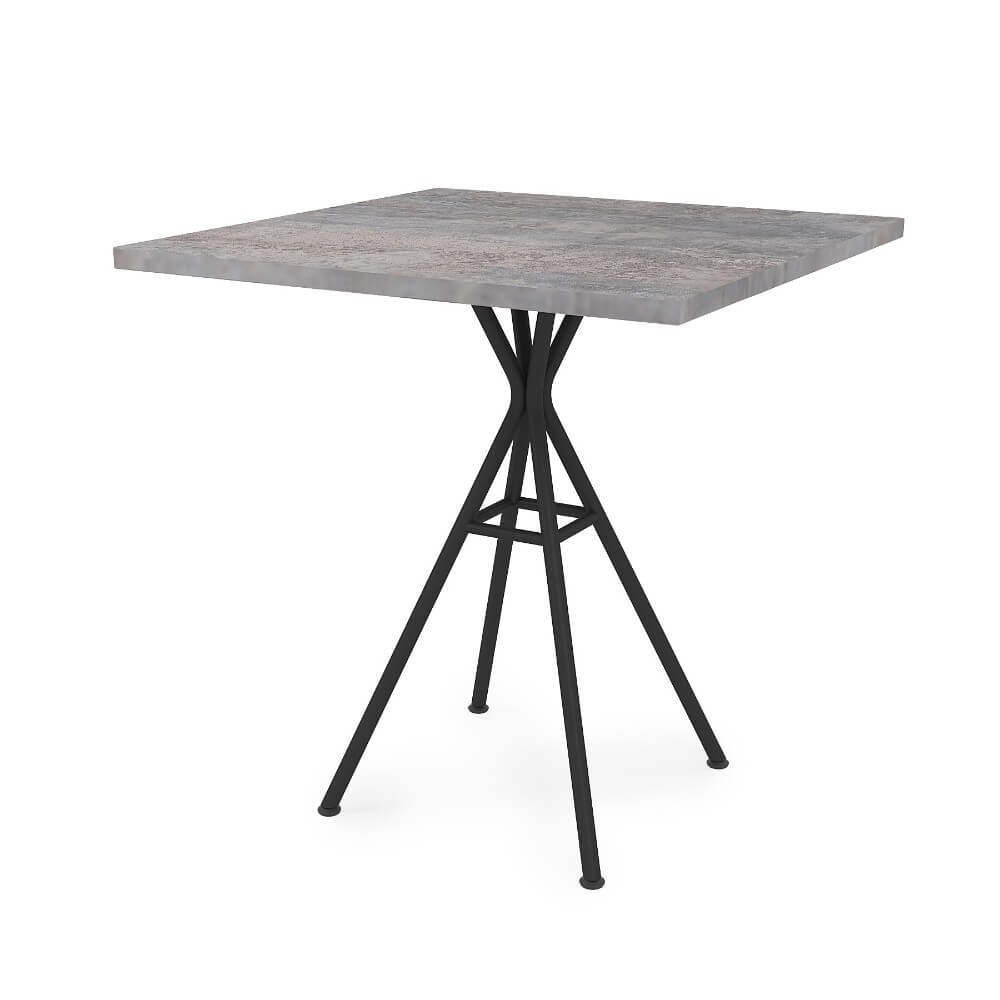 Стол обеденный квадратный VERONA 700x700x740 (Basalt/чёрный, 700x700x740)
