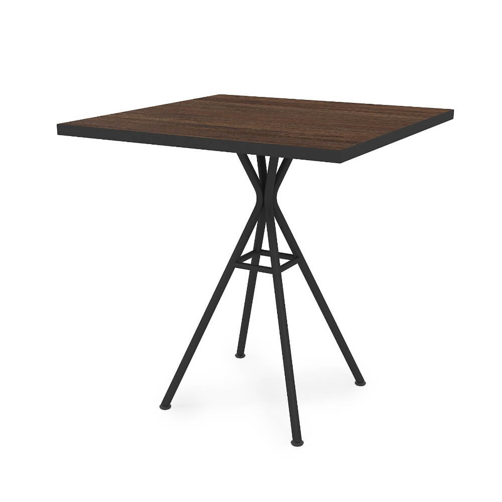 Стол обеденный квадратный VERONA 700x700x740 (Брауни/чёрный, 700x700x740)