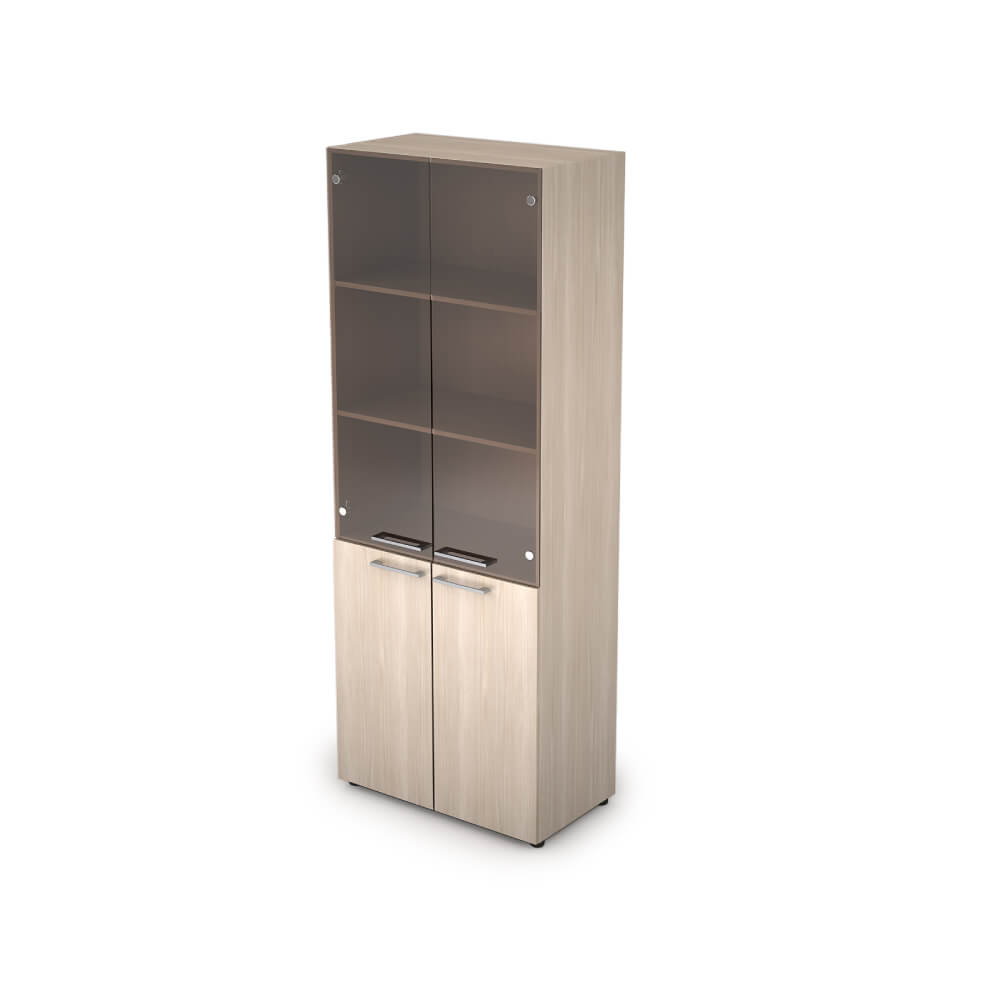 Шкаф-витрина 5 ур. 798х446х2112, тонированная бронза (Шамони Светлый, 798x446x2112, тонированная бронза)