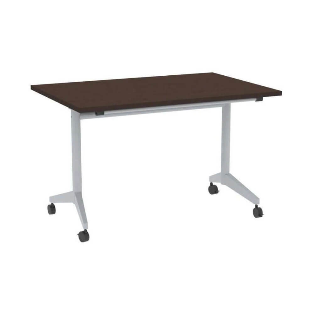 Прямолинейный стол-трансформер 1200x800x750 (с ручкой) (Венге/алюминий матовый, 1200x800x750)