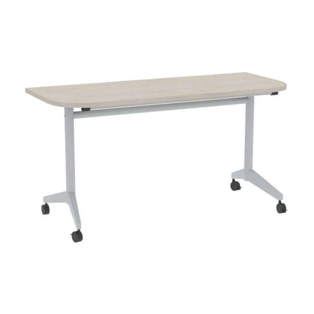 Радиусные столы-трансформеры 1250x600x750 (с ручкой) (Шамони Светлый/алюминий матовый, 1250x600x750)