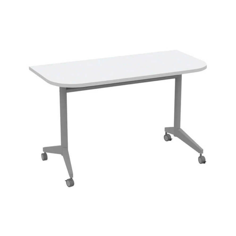 Радиусные столы-трансформеры 1250x600x750 SIMPLE (без ручки) (Белый/алюминий матовый, 1250x600x750)