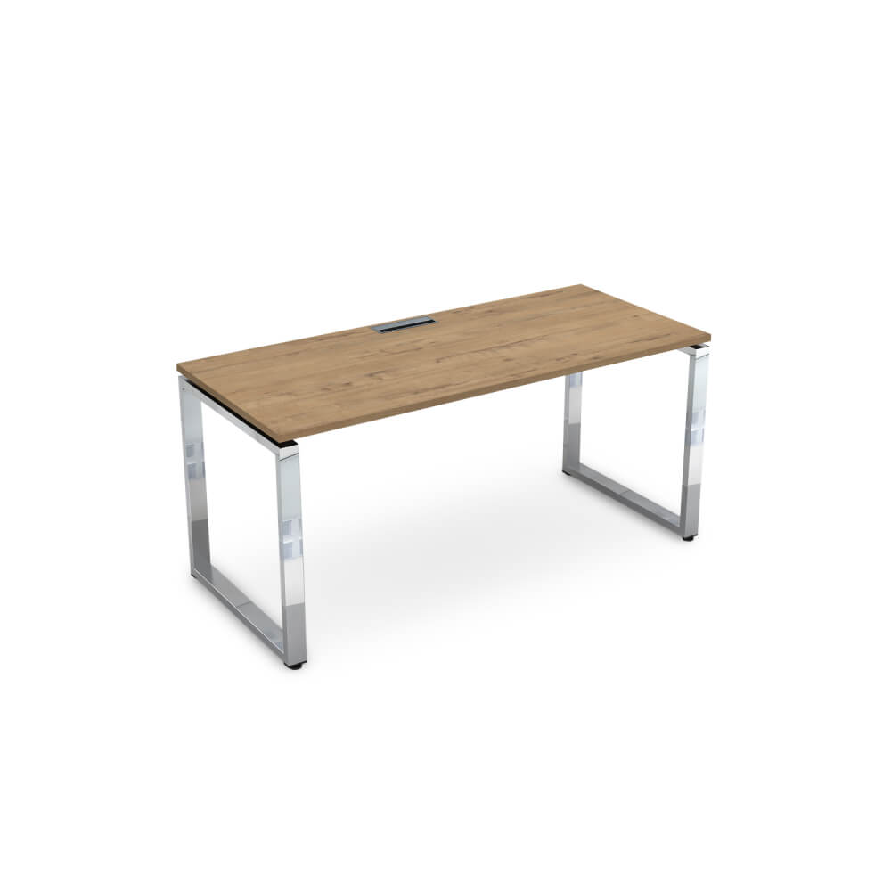 Стол рабочий на О-обр. м/к 1600x900x750 (Teakwood/металл глянец, 1600x900x750)