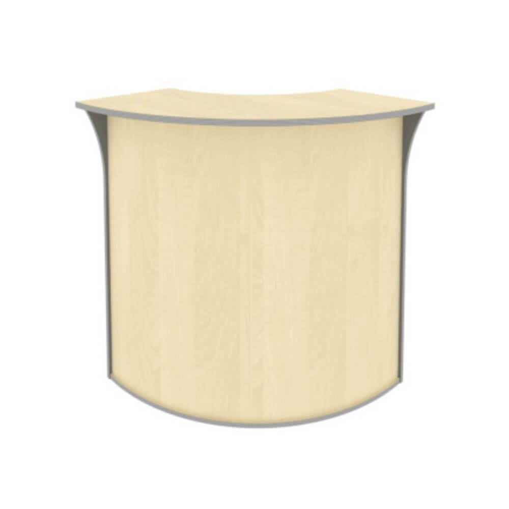 Стойка ресепшн угловая (радиусный элемент) ХДФ 950x950x1150 (Клён Металлик, 950x950x1150)