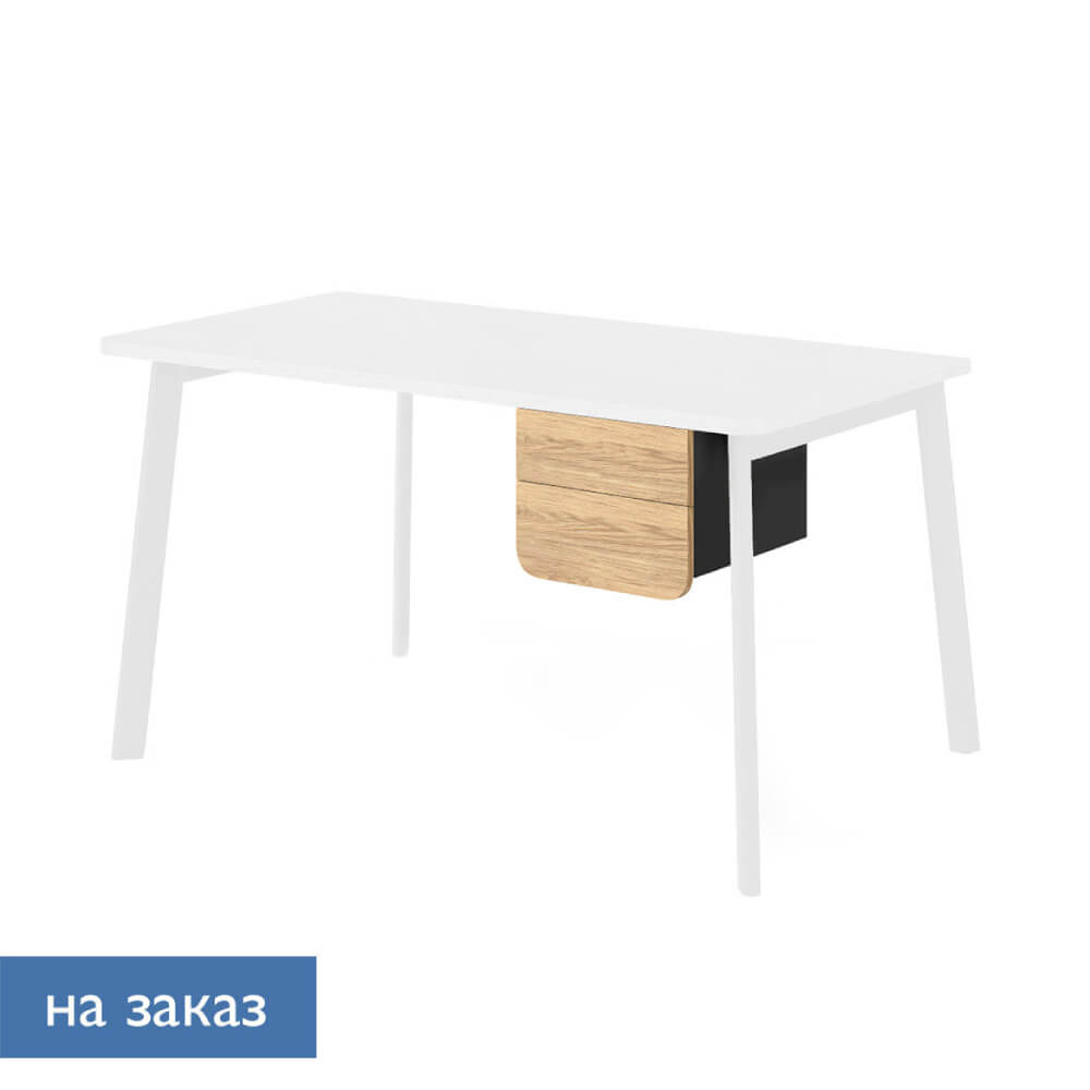 Тумба подвесная 2 ящ. 335x400x280 (Гикори/Графит, 335x400x280)