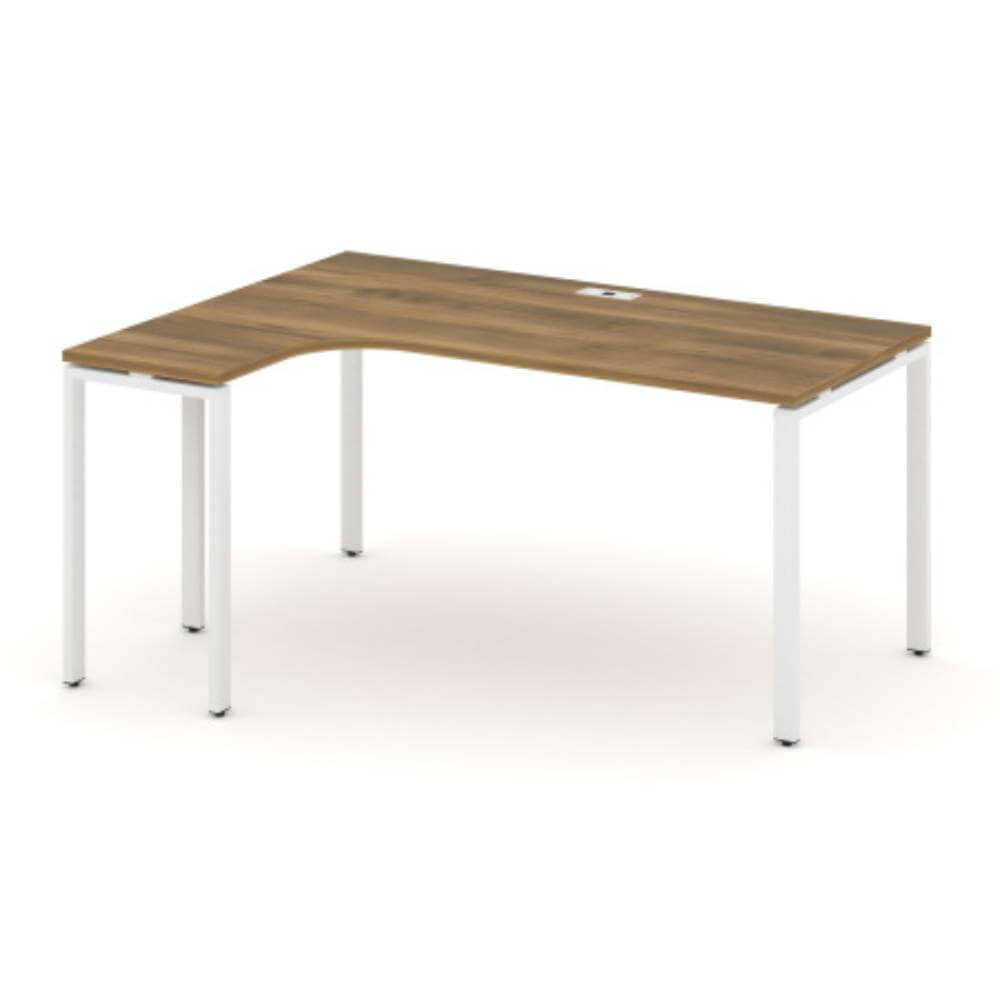 Стол эргономичный левый 1580x1180x750 (Сандал Янтарный/белый, 1580x1180x750)